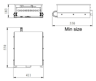 slidding stove installation size